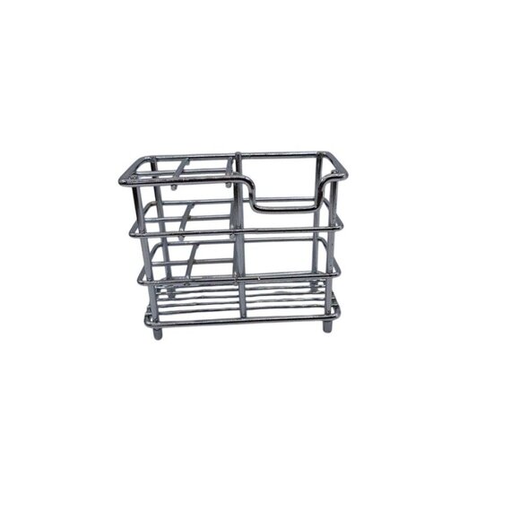 Metal Toothpaste & Toothbrush Holder For Bathroom Sliver Tone - Picture 2 of 9